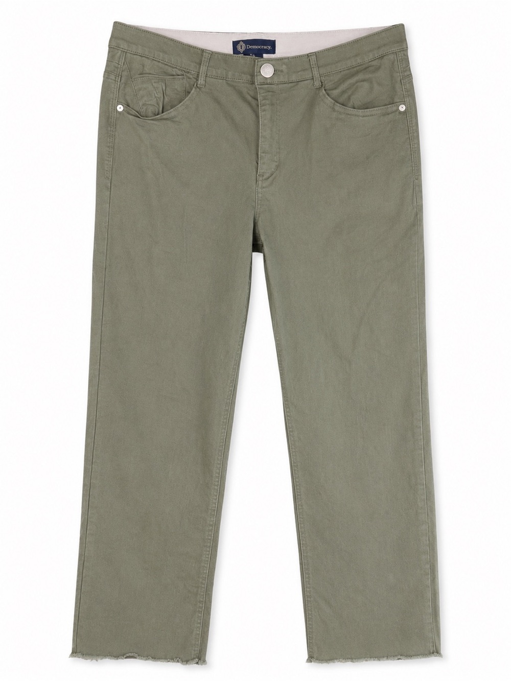 Democracy Ab Solution Jeans Tummy Control Sage Green Raw hem